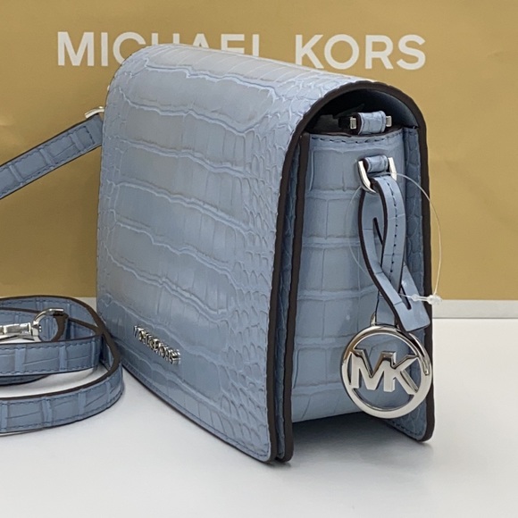 MICHAEL KORS MERCER SMALL CLUTCH XBODY PALE BLUE - Picture 4 of 16